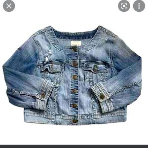 Distressed jean jacket